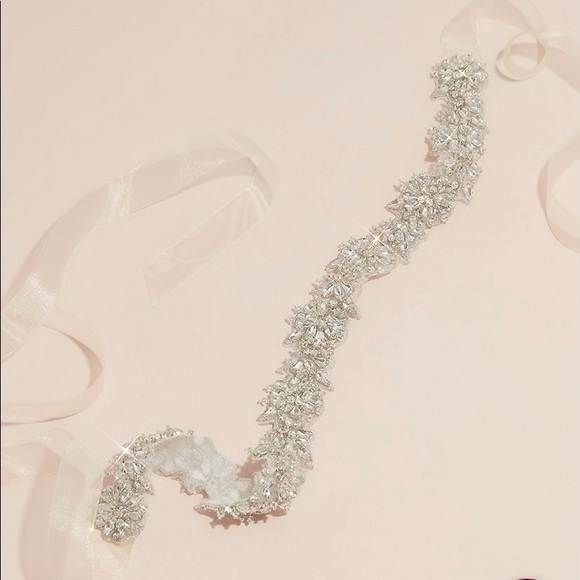 Blush pink and rose gold wedding dress sash